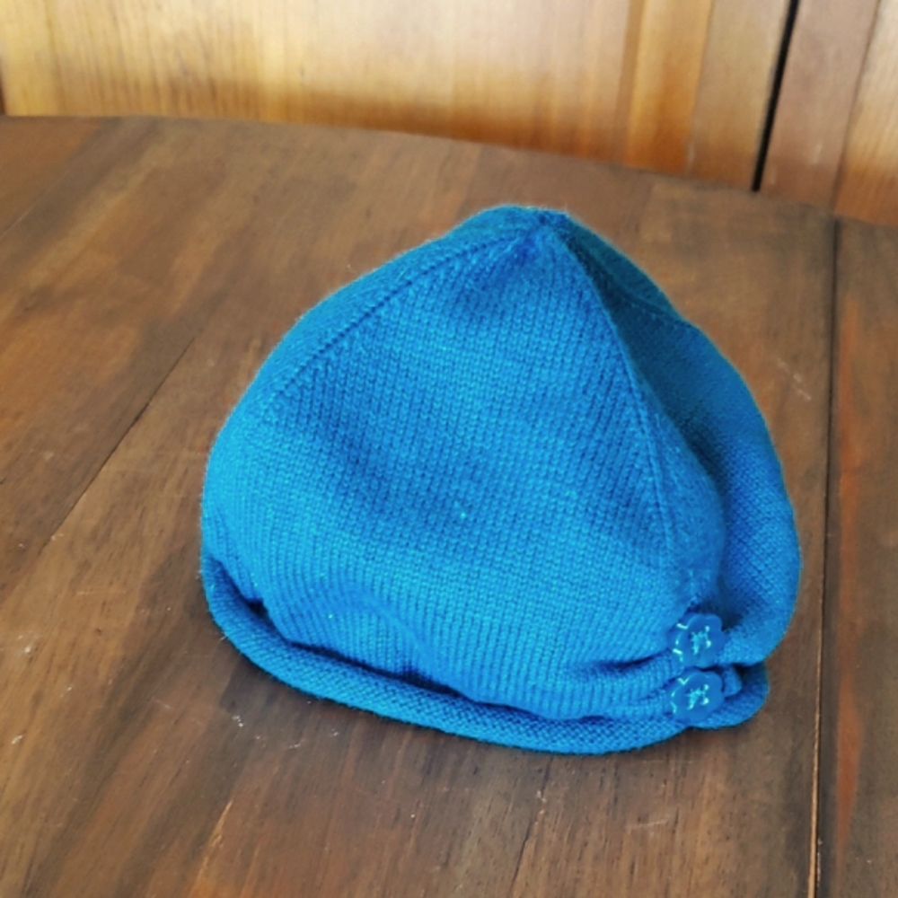 Gymboree Embellished Teal Blue Knit Beanie Hat